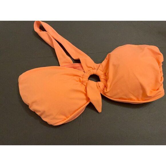 Seafolly Peach Active Ring Front Bandeau Bikini Top Swim US 10 AUS 14 NWT $88 - Picture 4 of 8